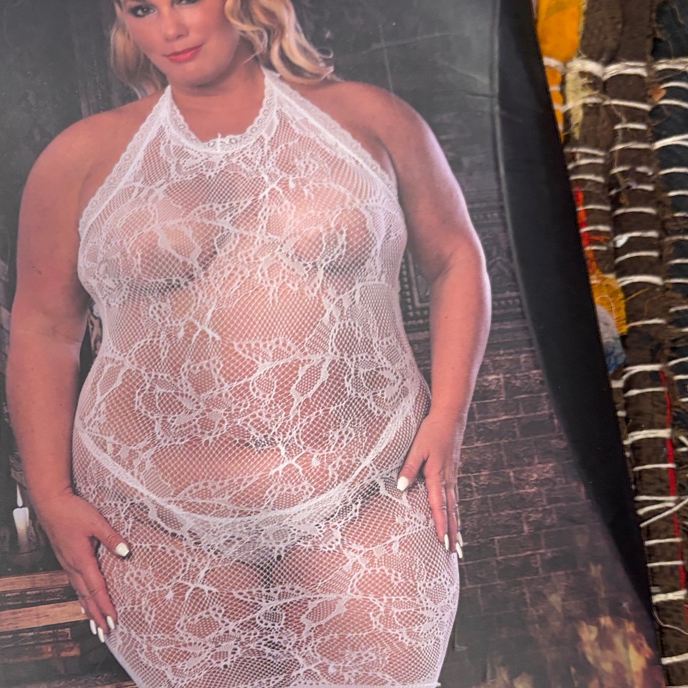 Elegant White Lace Halter Lingerie